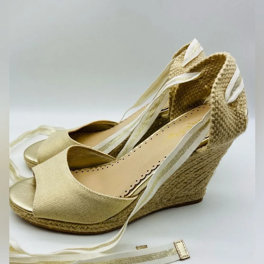 Lilly Pulitzer Elegant Espadrille Wedge Sandals Size 8